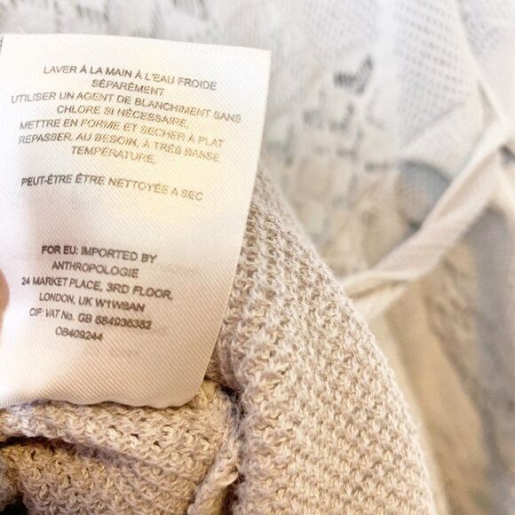 Knitted & Knotted Anthopoloie Womens Gray Tie Front Cardigan Sweater Medium - Picture 6 of 8